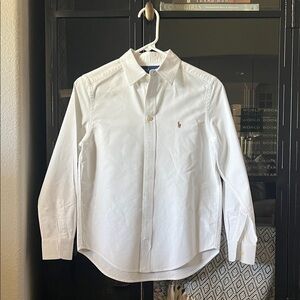 Ralph Lauren White Button-Down Oxford Shirt with Polo Pony